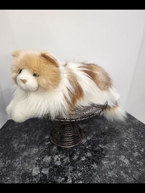 Douglas Cuddle Kiki Plush Long-Hair Cat Stuffed Animal - White & Tan